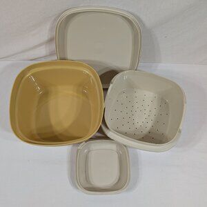 Vintage Tupperware Square 3 PC Steamer Set